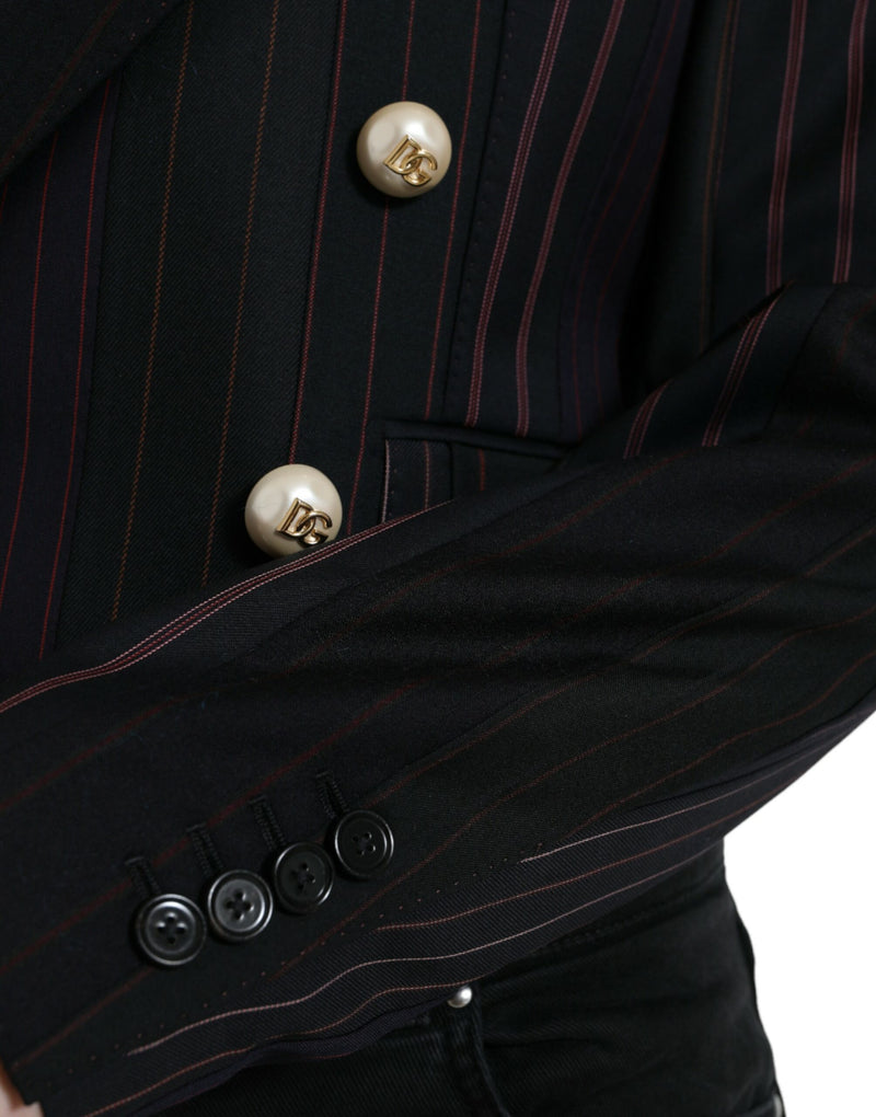 Elegant Striped Double Breasted Wool Blazer Dolce & Gabbana