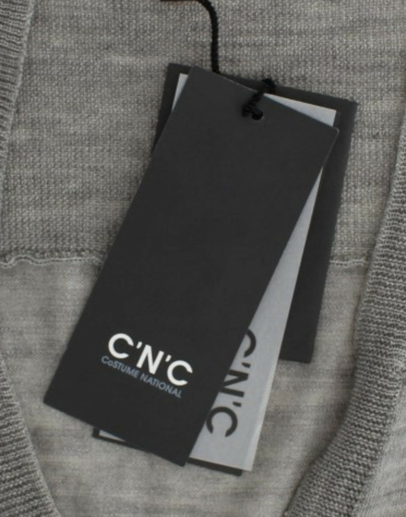 Elegant Gray Acrylic & Wool Cardigan Costume National