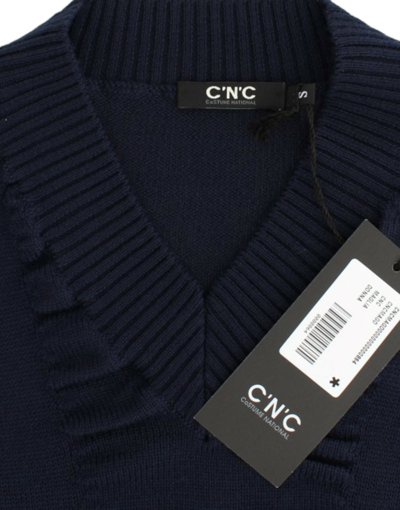 Elegant V-Neck Lightweight Sweater Costume National