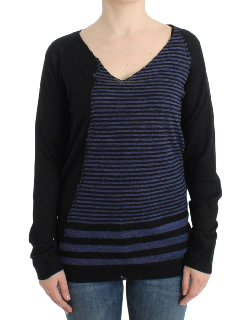 Striped V-Neck Luxury Sweater Costume National
