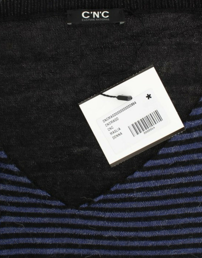 Striped V-Neck Luxury Sweater Costume National
