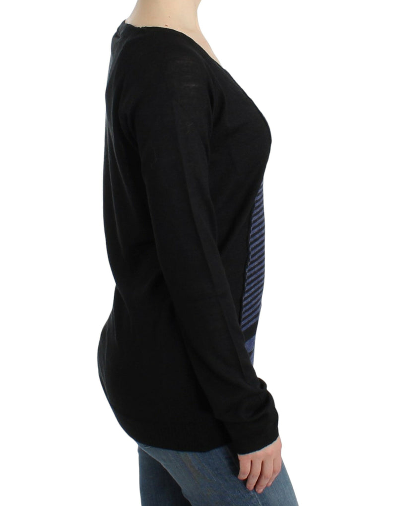 Striped V-Neck Luxury Sweater Costume National