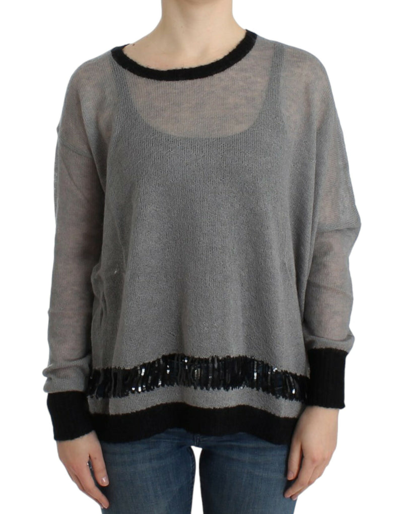 Chic Asymmetric Embellished Knit Sweater Costume National