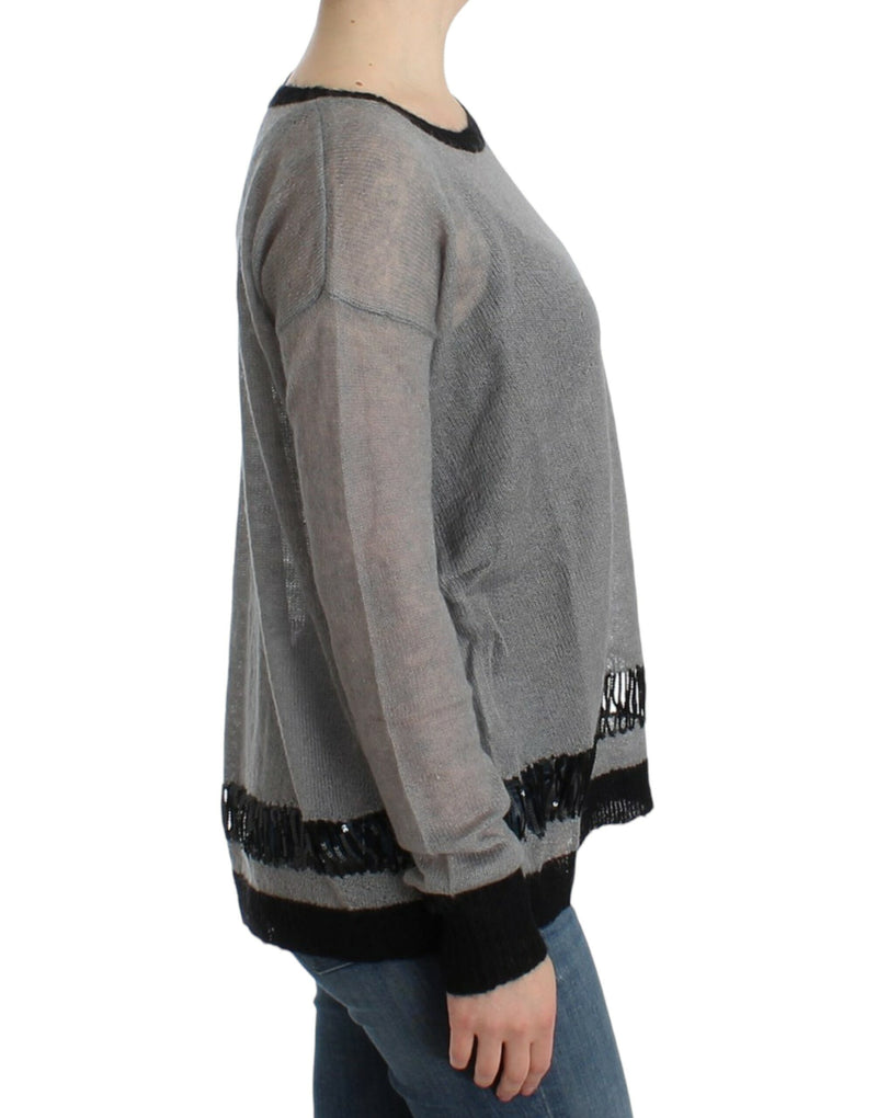 Chic Asymmetric Embellished Knit Sweater Costume National
