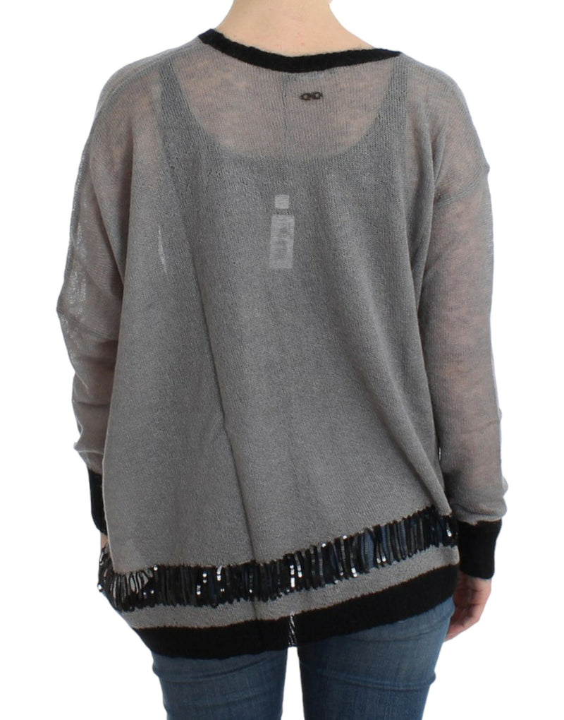 Chic Asymmetric Embellished Knit Sweater Costume National