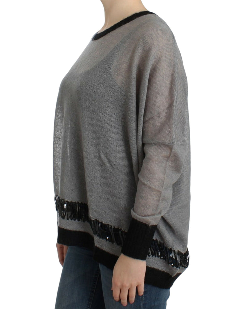 Chic Asymmetric Embellished Knit Sweater Costume National