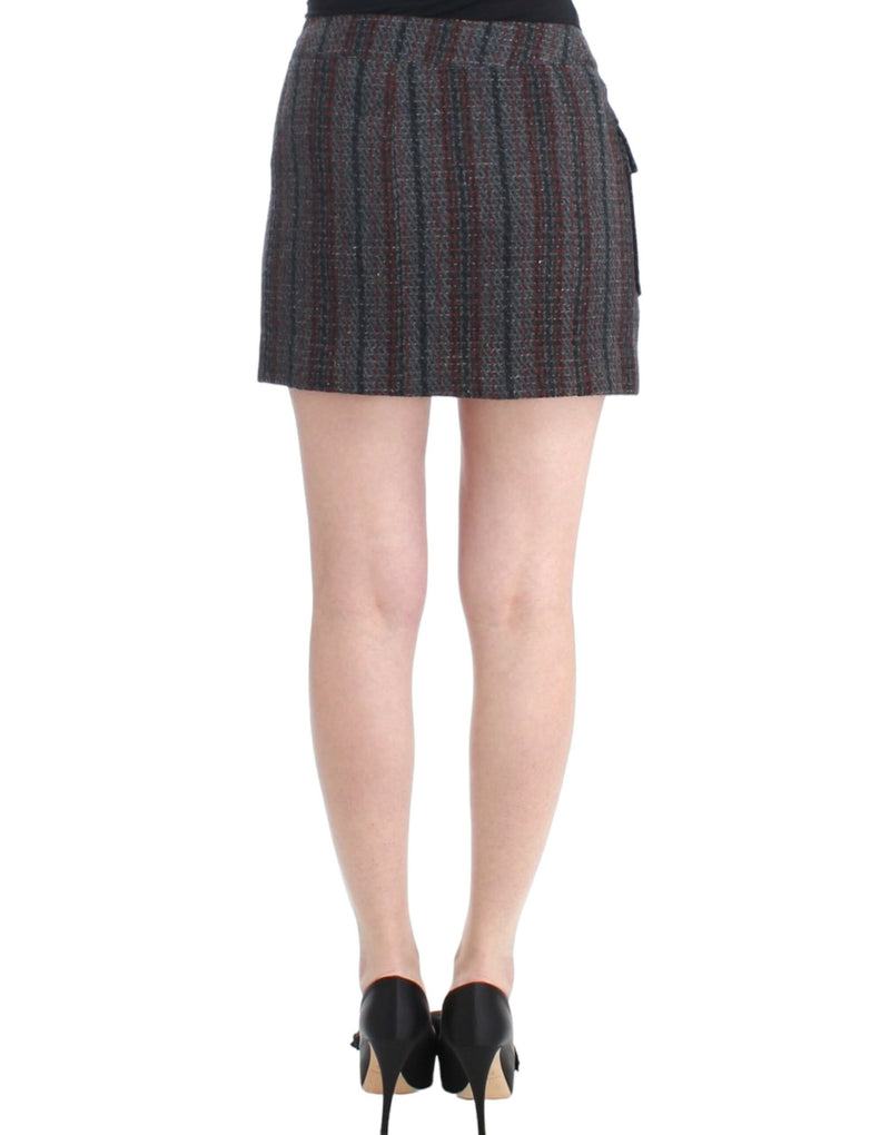 Chic Wool Blend Mini Skirt in Gray Costume National