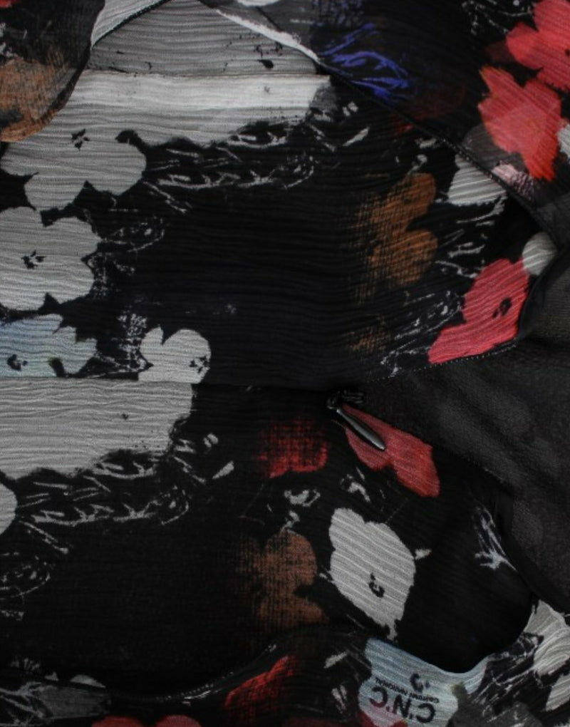 Multicolor Silk Floral Mini Dress Costume National