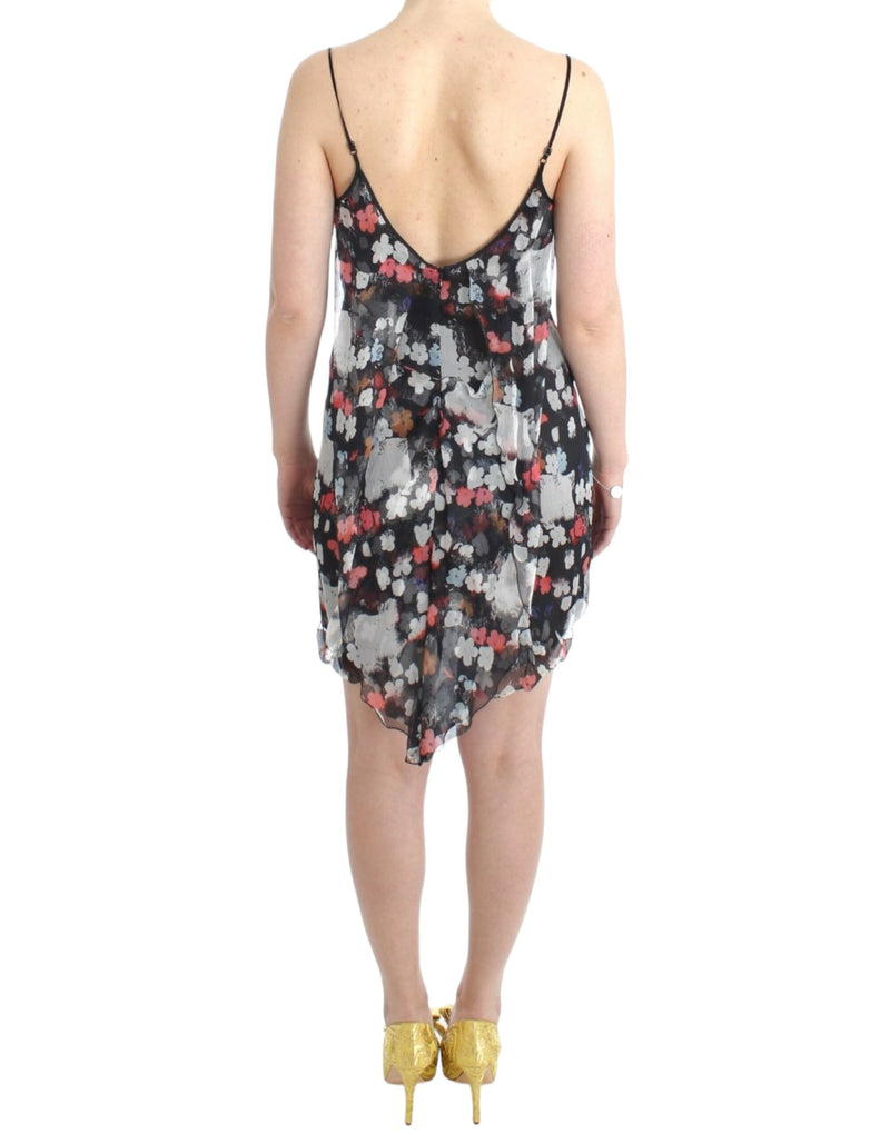 Multicolor Silk Floral Mini Dress Costume National
