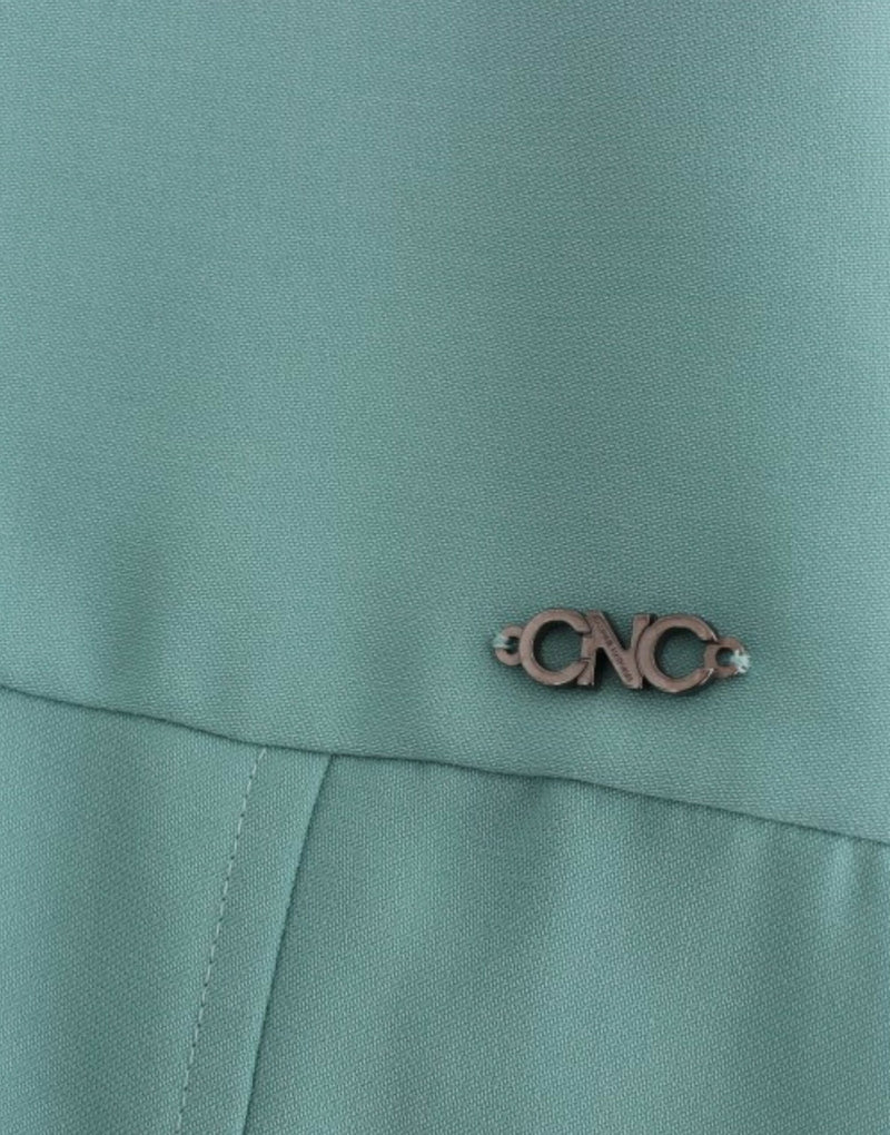 Elegant Green V-Neck Midi Dress Costume National