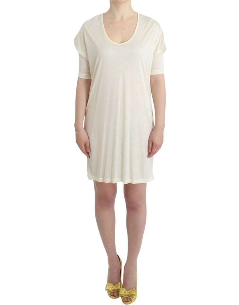 Chic White Modal Above-Knee Dress Costume National