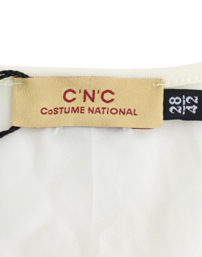Chic White Modal Above-Knee Dress Costume National