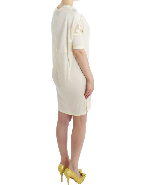 Chic White Modal Above-Knee Dress Costume National