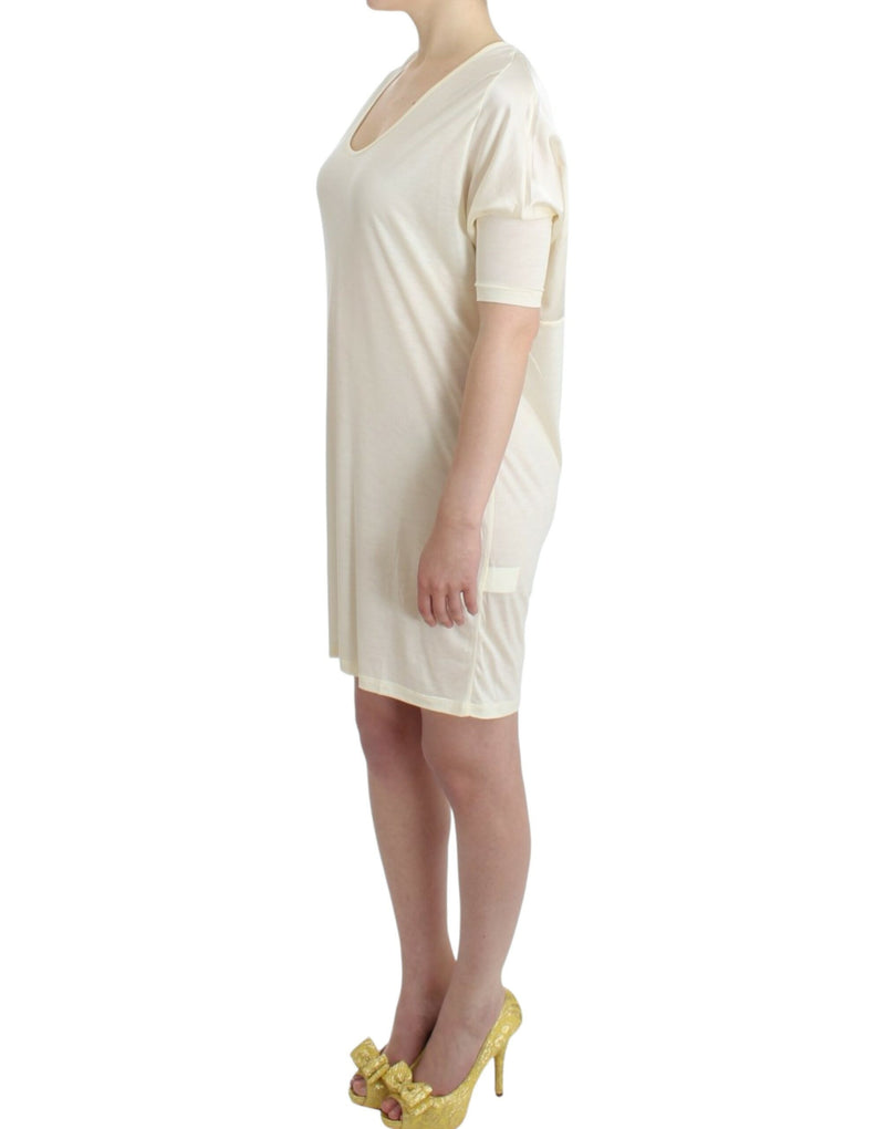 Chic White Modal Above-Knee Dress Costume National