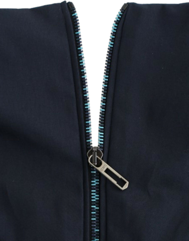 Chic Blue V-Neck Knee-Length Dress Costume National