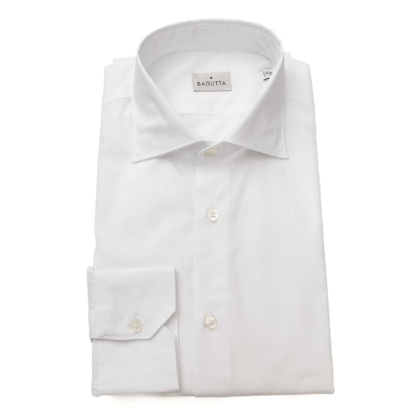 White Cotton Men Shirt Bagutta