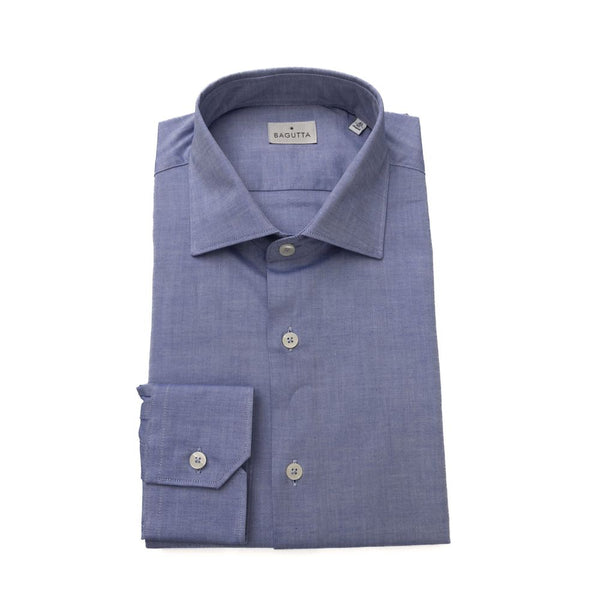 Light Blue Cotton Men Shirt Bagutta