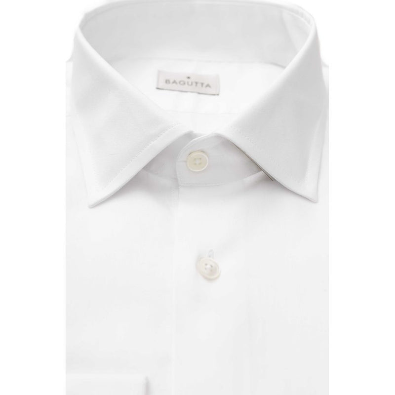 White Cotton Men Shirt Bagutta