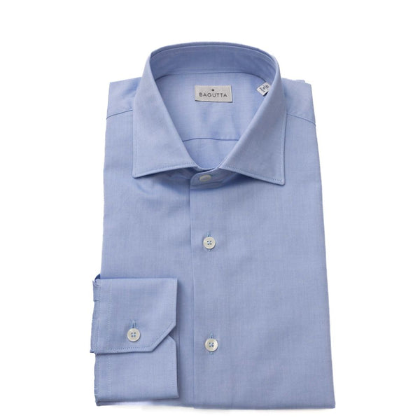 Light Blue Cotton Men Shirt Bagutta