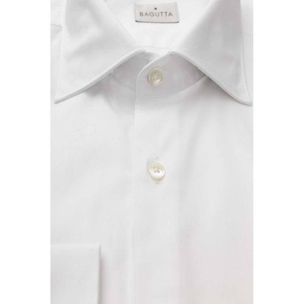 White Cotton Men Shirt Bagutta