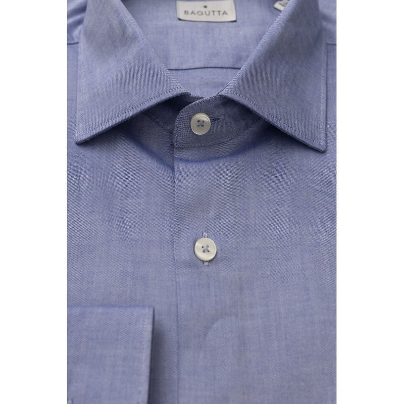 Light Blue Cotton Men Shirt Bagutta