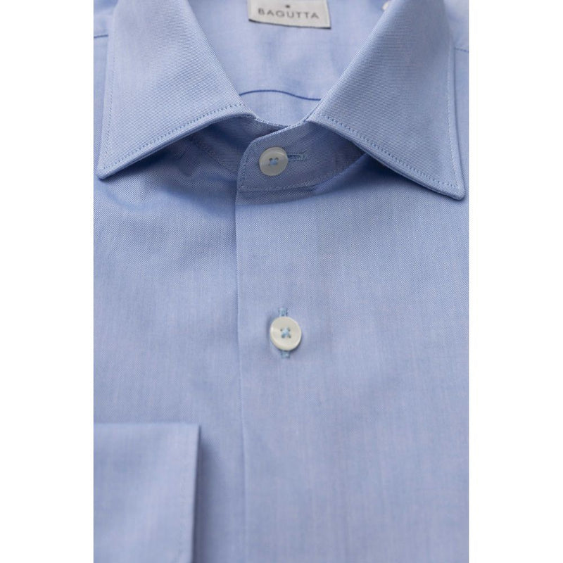 Light Blue Cotton Men Shirt Bagutta