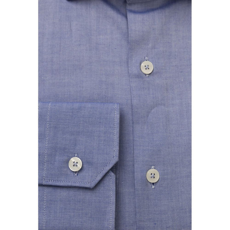 Light Blue Cotton Men Shirt Bagutta