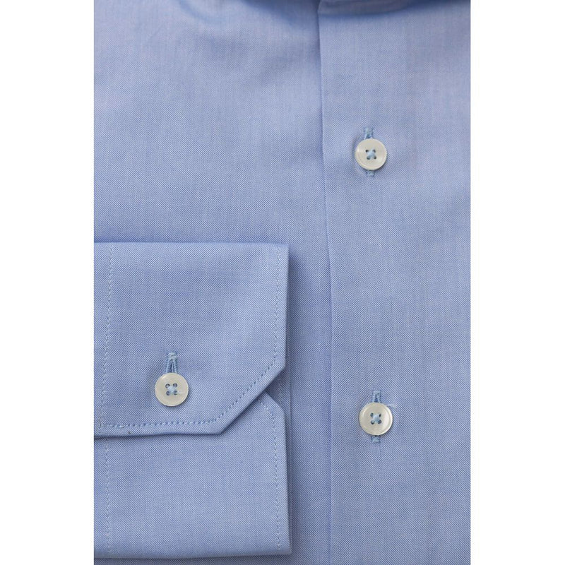 Light Blue Cotton Men Shirt Bagutta