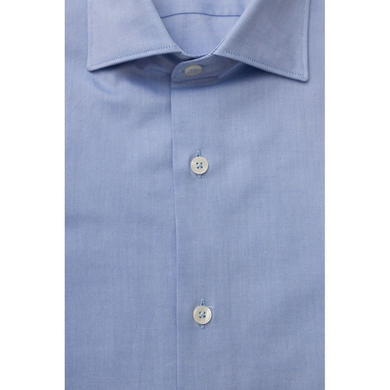 Light Blue Cotton Men Shirt Bagutta