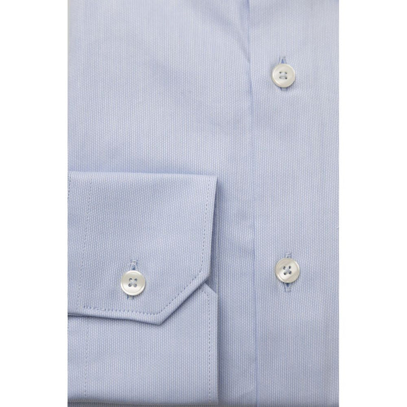 Light Blue Cotton Men Shirt Bagutta