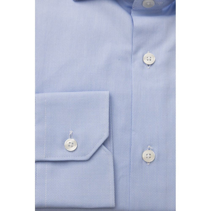 Light Blue Cotton Men Shirt Bagutta