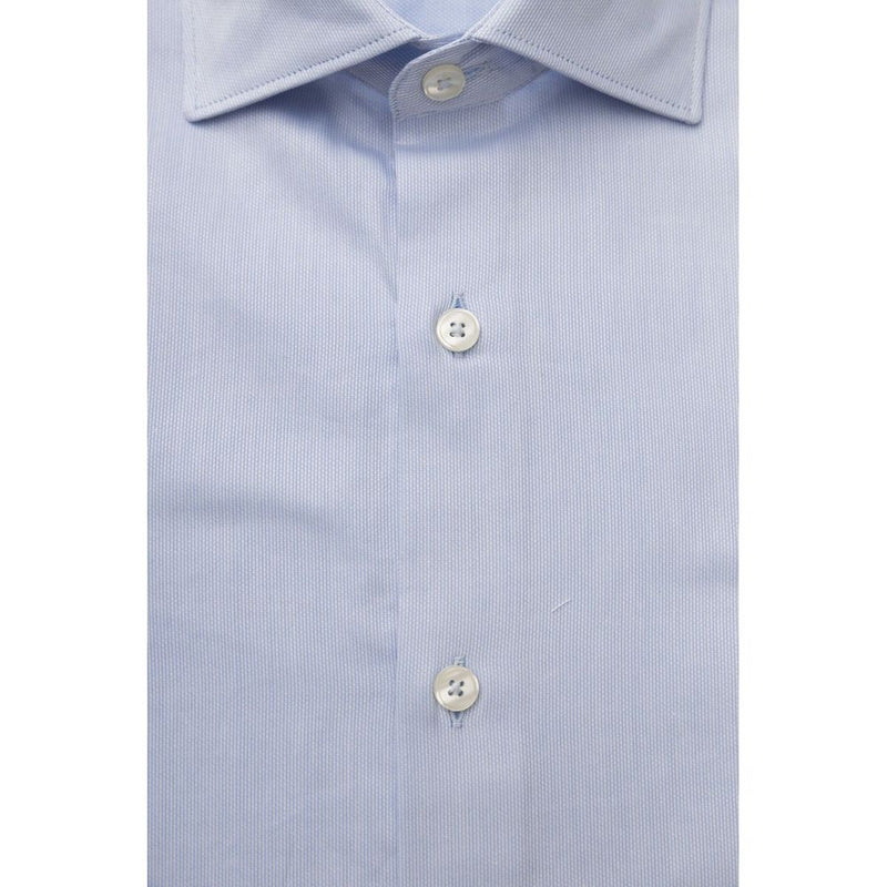 Light Blue Cotton Men Shirt Bagutta