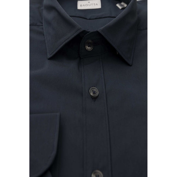 Blue Cotton Men Shirt Bagutta