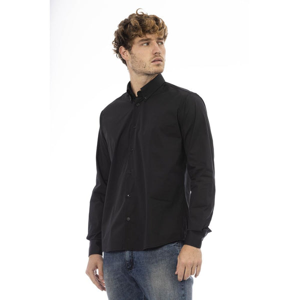 Black Cotton Men Shirt Baldinini Trend