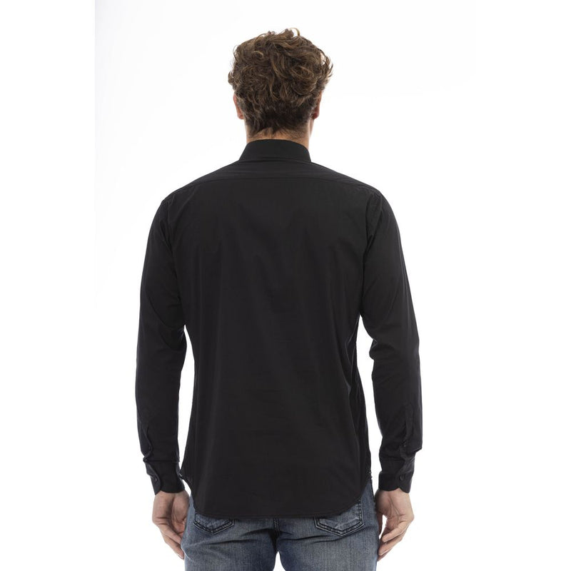 Black Cotton Men Shirt Baldinini Trend