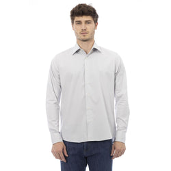 Gray Cotton Men Shirt Baldinini Trend