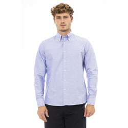 Blue Cotton Men Shirt Baldinini Trend