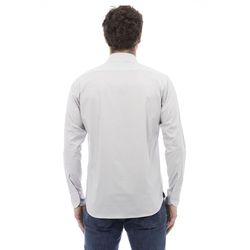 Gray Cotton Men Shirt Baldinini Trend