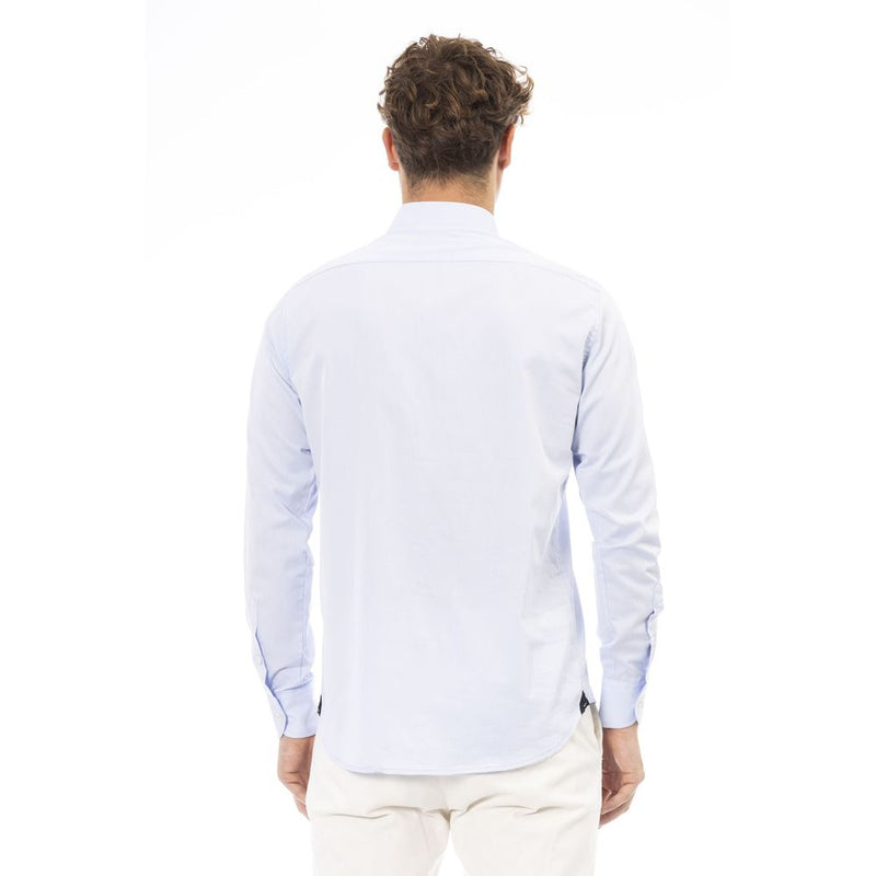 Light Blue Cotton Men Shirt Baldinini Trend