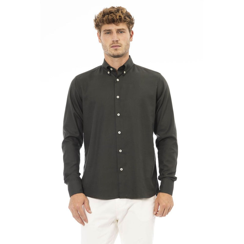 Green Cotton Men Shirt Baldinini Trend