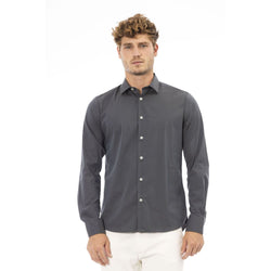 Gray Cotton Men Shirt Baldinini Trend