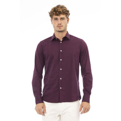 Red Cotton Men Shirt Baldinini Trend