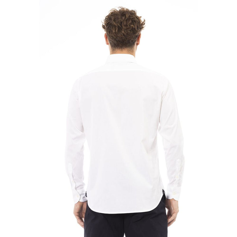 White Cotton Men Shirt Baldinini Trend