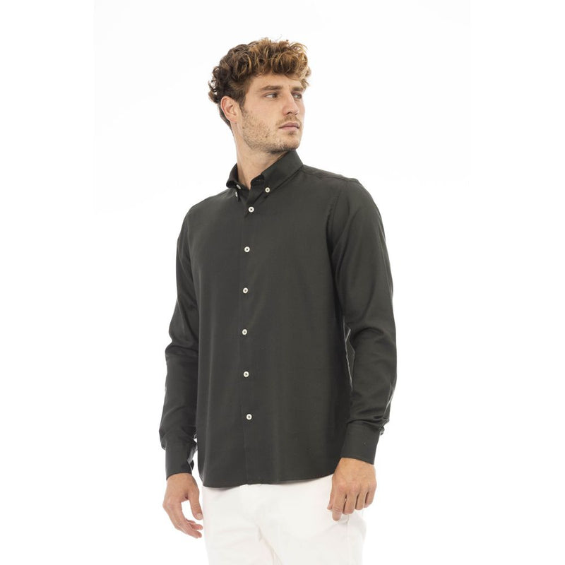 Green Cotton Men Shirt Baldinini Trend