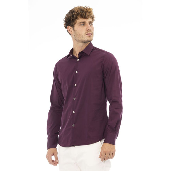 Red Cotton Men Shirt Baldinini Trend