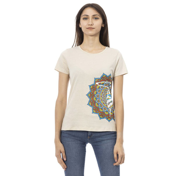 Beige Cotton Women Top Trussardi Action