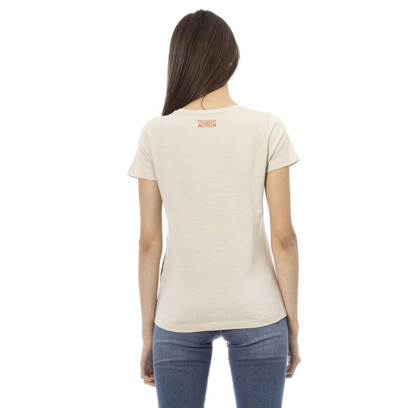 Beige Cotton Women Top Trussardi Action