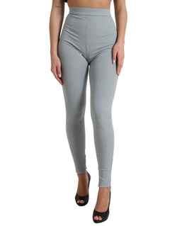 Elegant High Waist Leggings in Gray Dolce & Gabbana