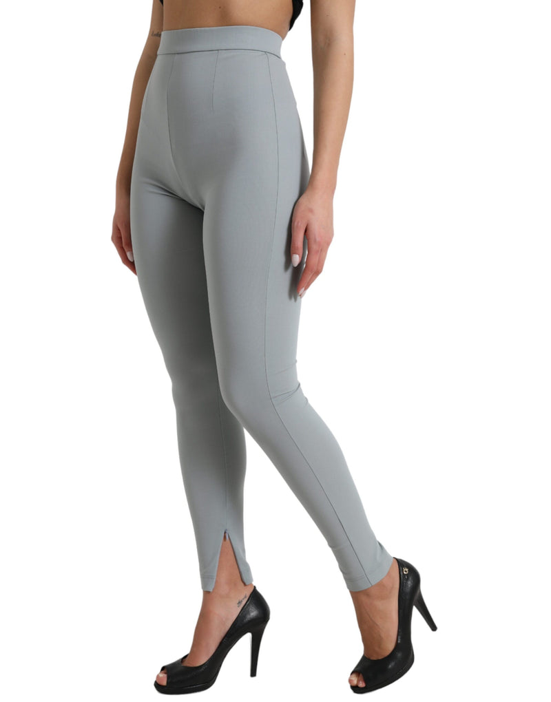 Elegant High Waist Leggings in Gray Dolce & Gabbana