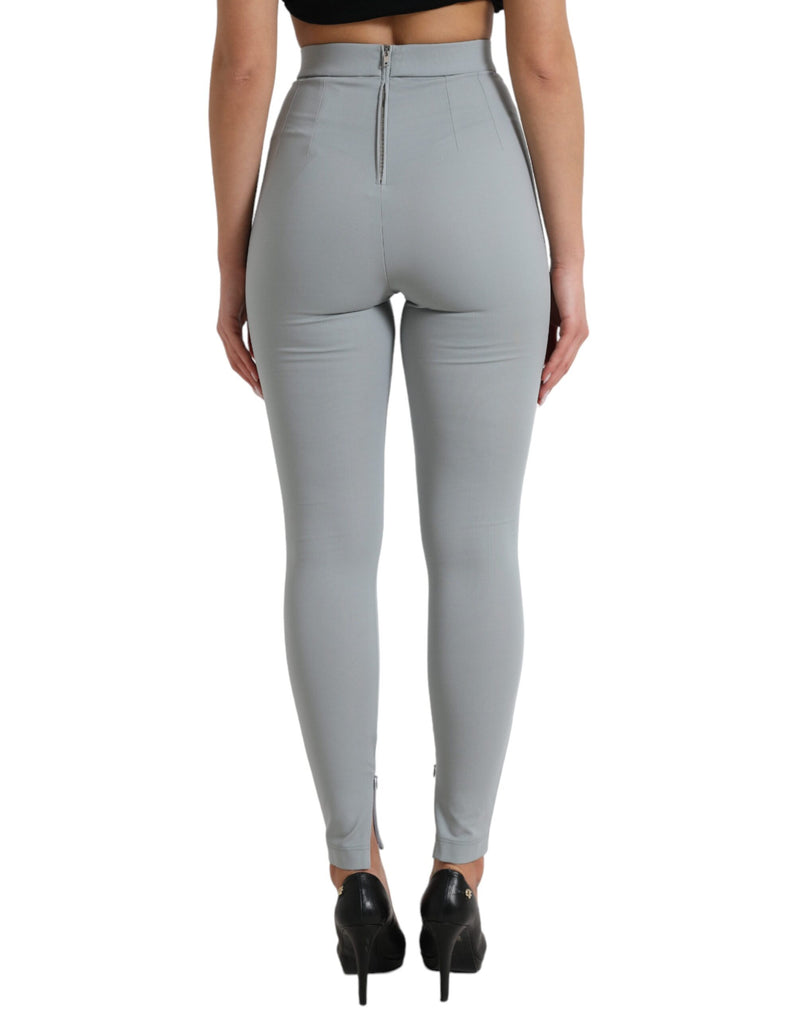 Elegant High Waist Leggings in Gray Dolce & Gabbana